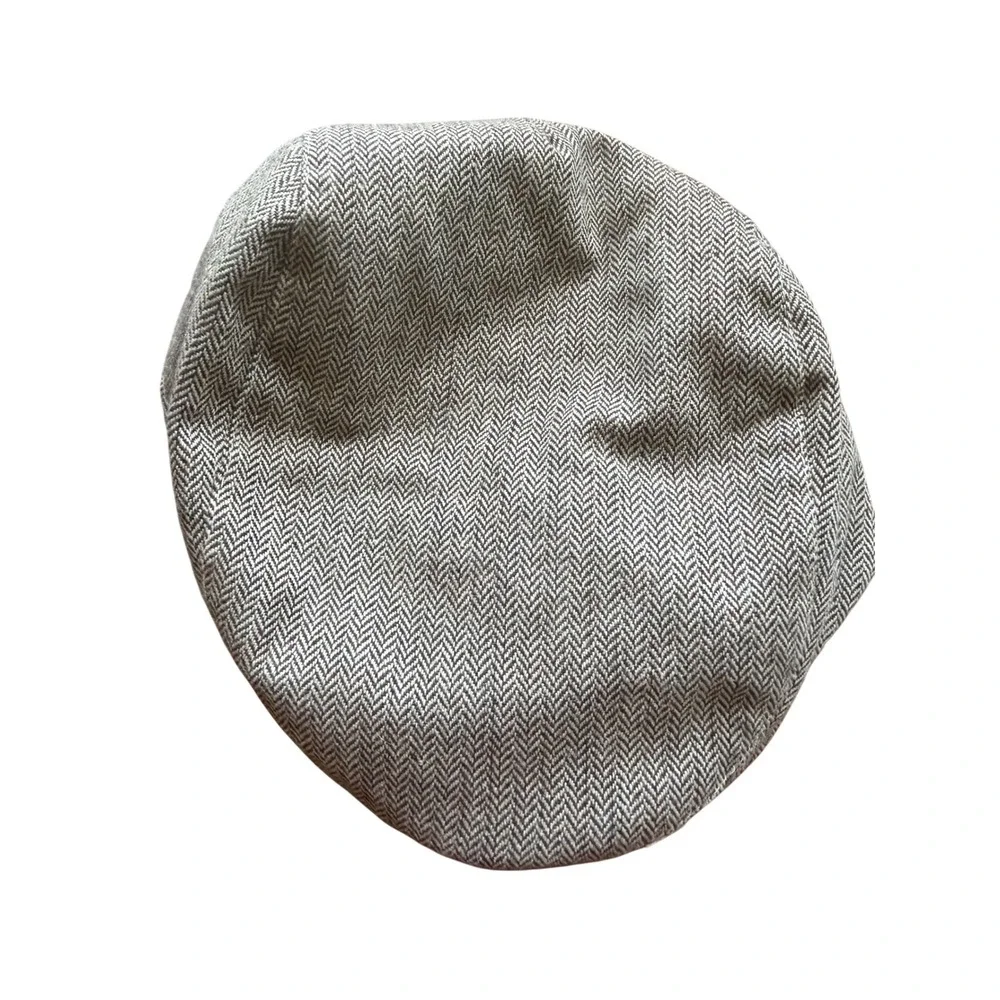 Unbranded Newsboy Cap Kids 48 Brown Herringbone Cotton Flat Cap
